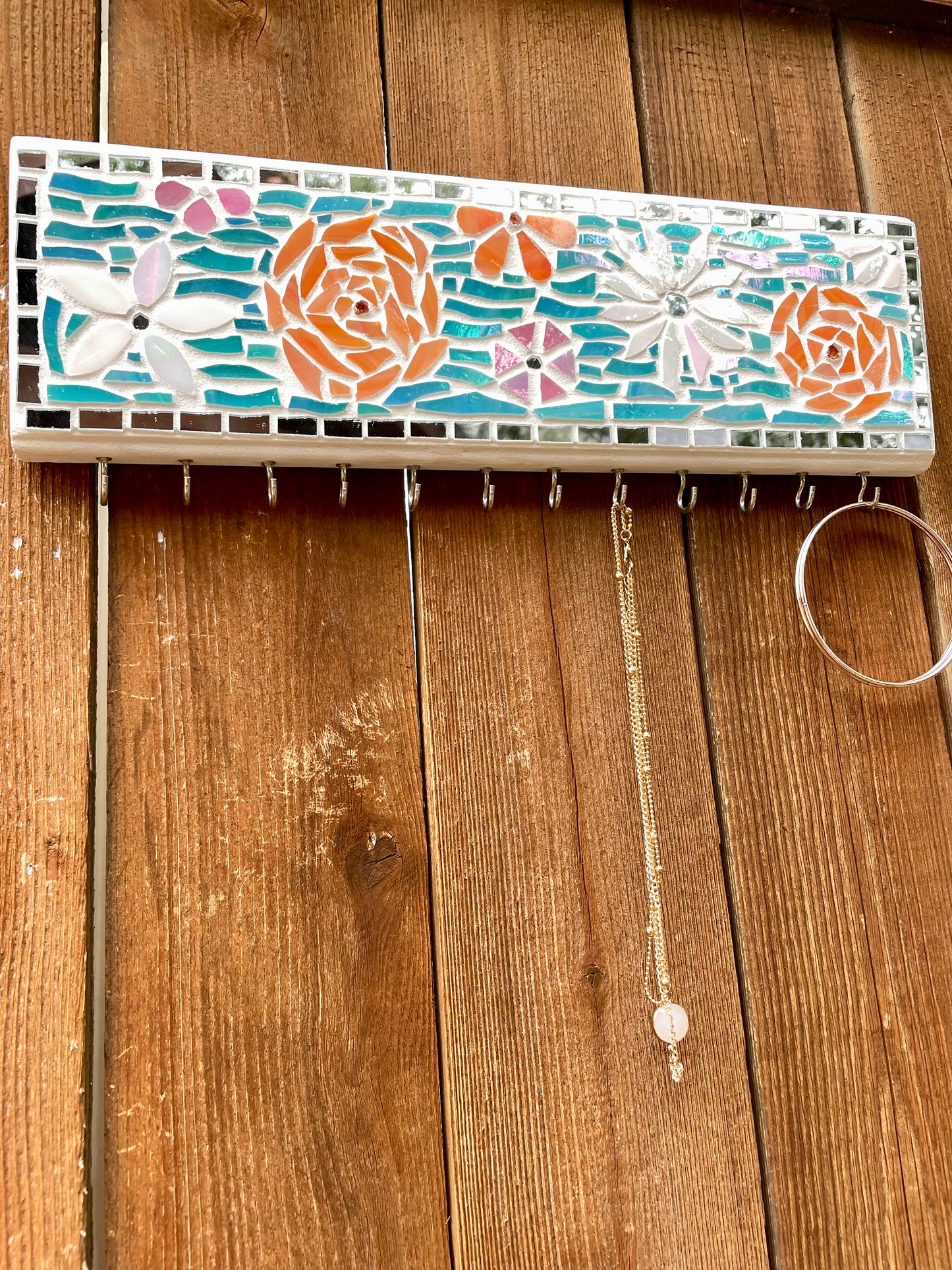 Mosaic Necklace Display Hanger Handmade