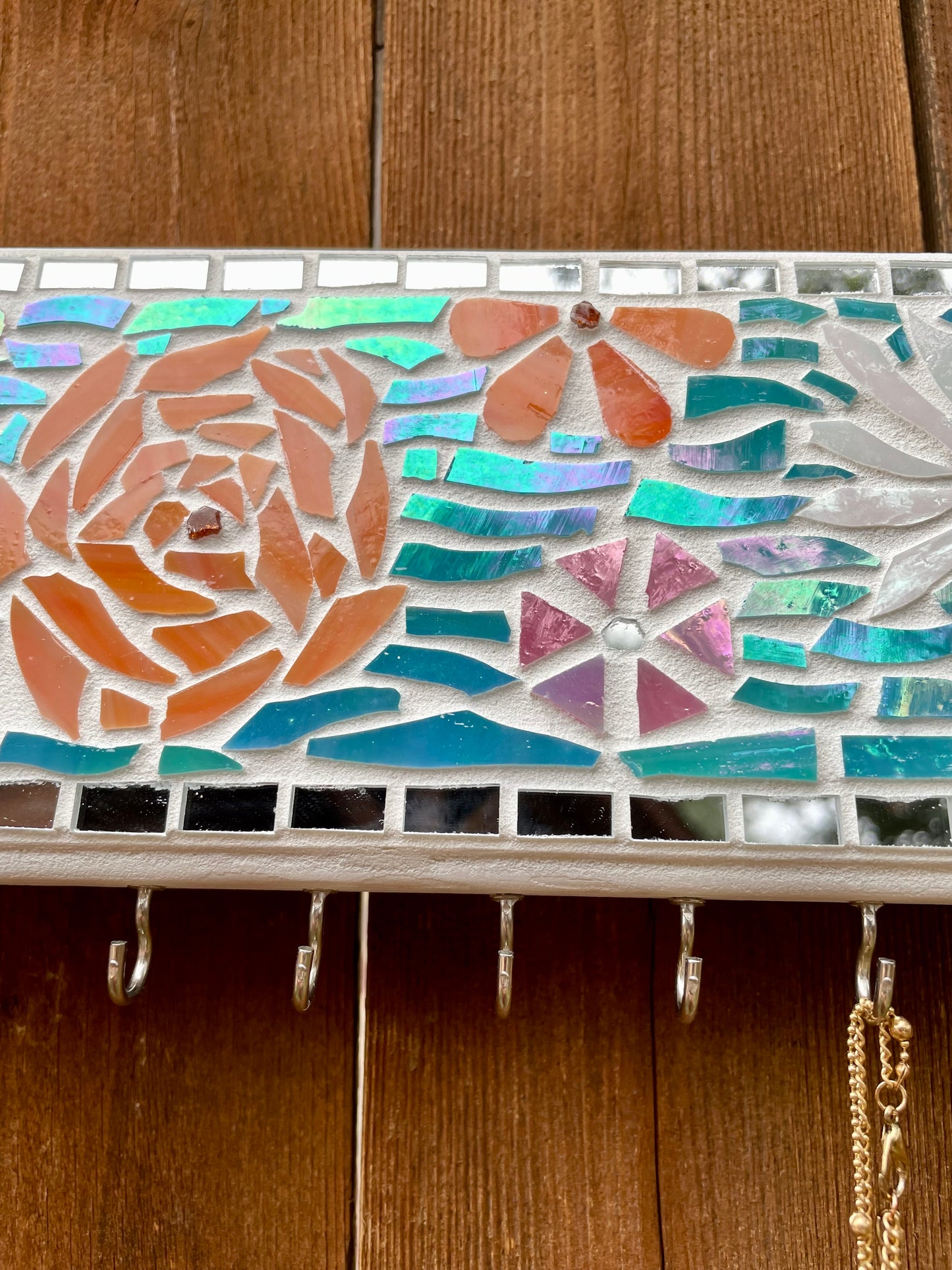 Mosaic Necklace Display Hanger Handmade