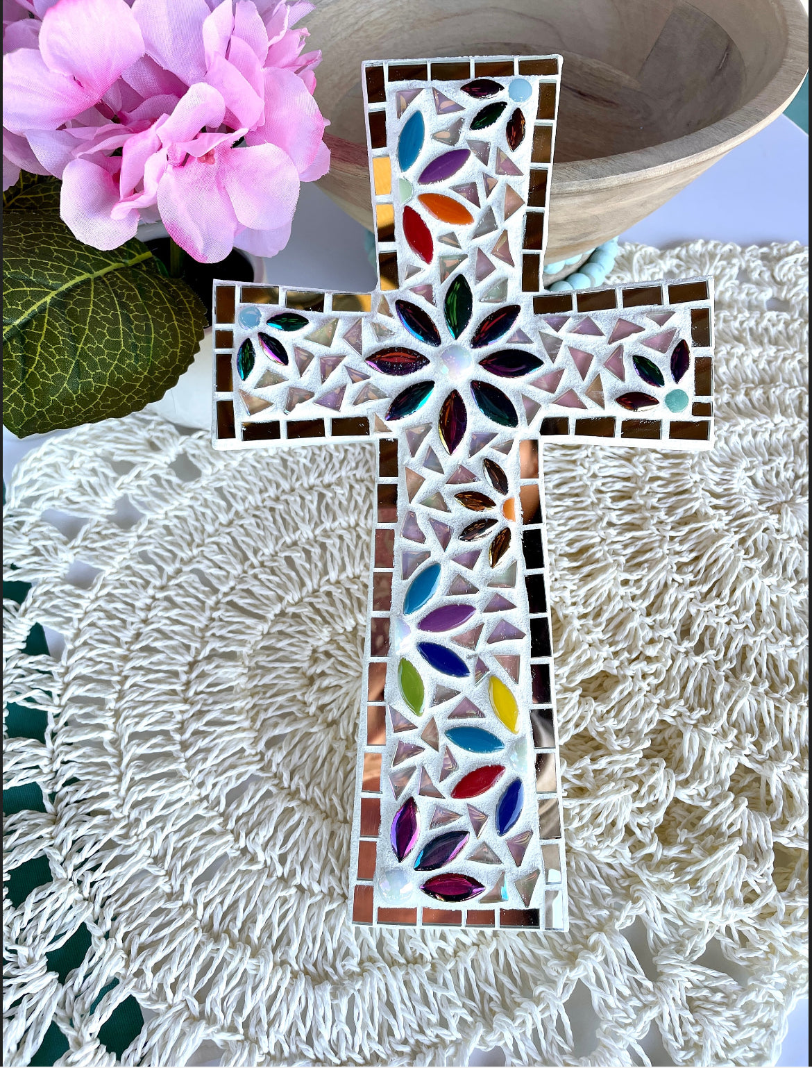 Mosaic Cross Handmade Religious Decor