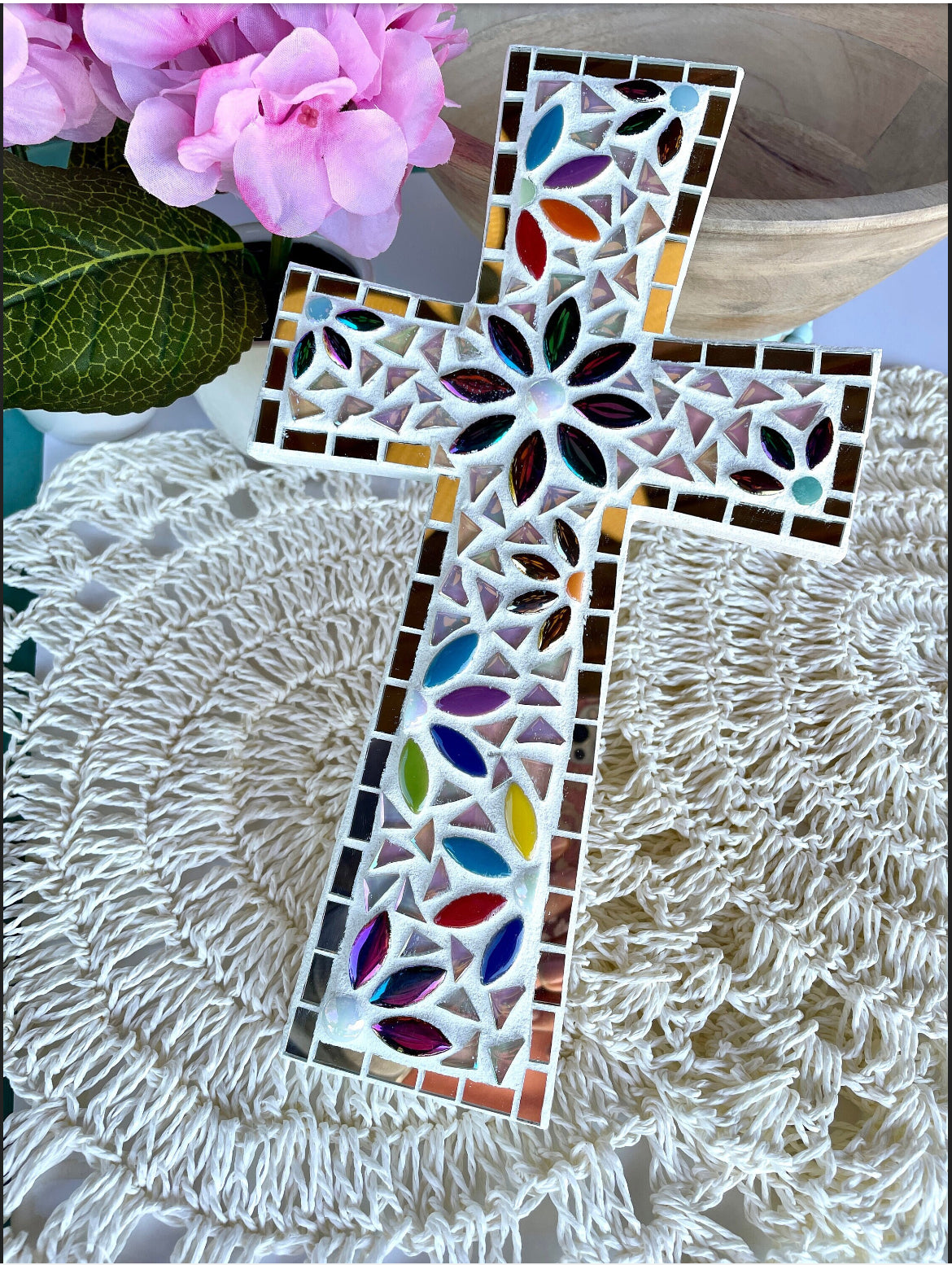 Mosaic Cross Handmade Religious Decor