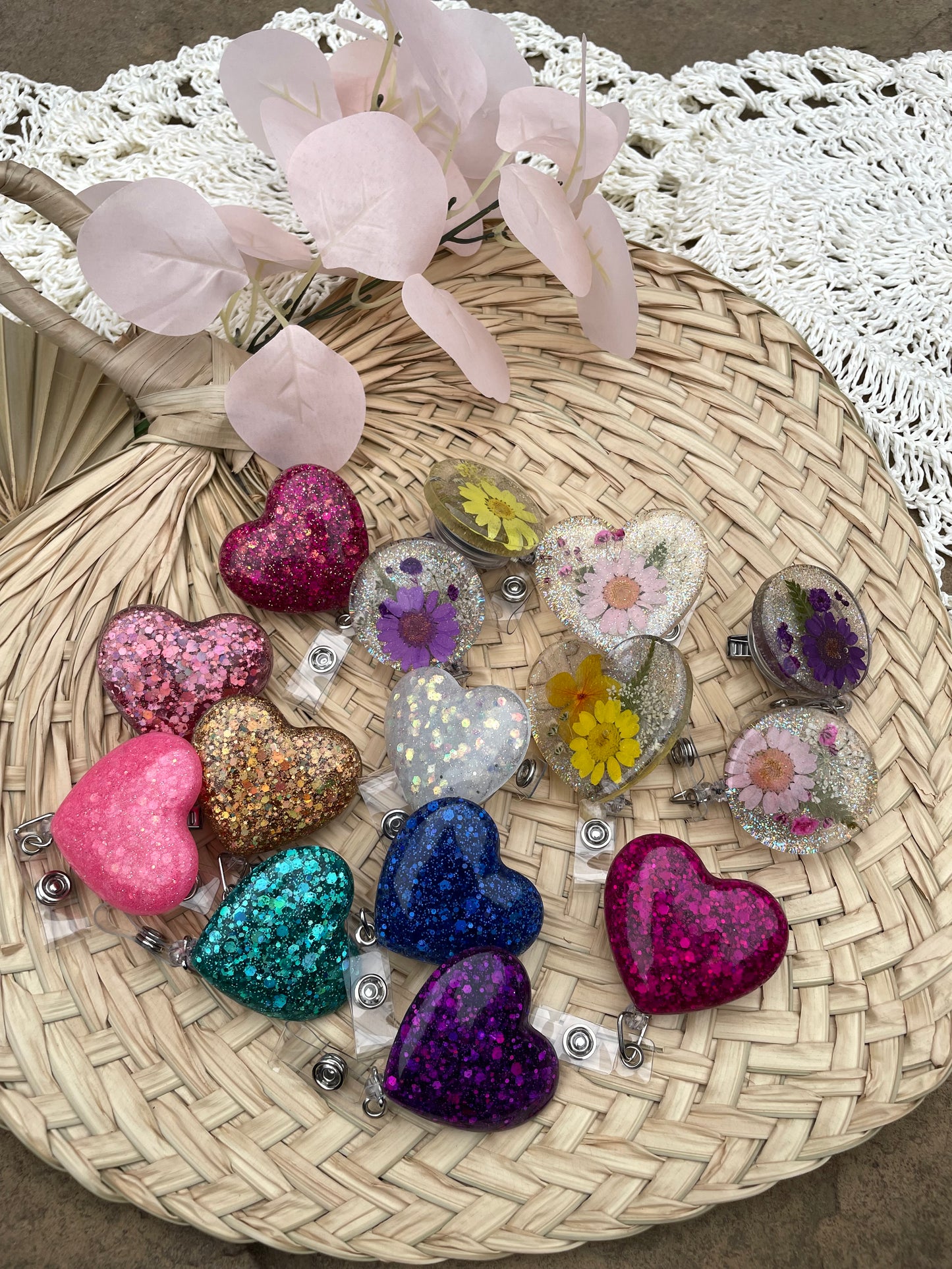 Badge Reel Flower Retractible Badge Holder
