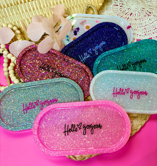 Dish Sparkly Glitter Hello Gorgeous Trinket Dish