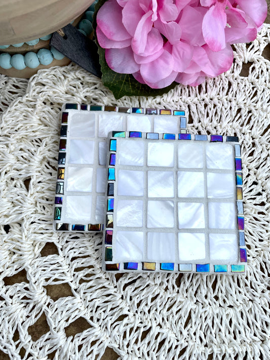 Mosaic Handmade Coasters with Shell