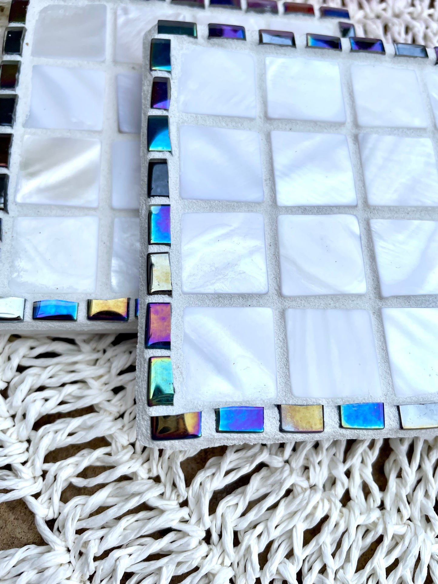 Mosaic Handmade Coasters with Shell
