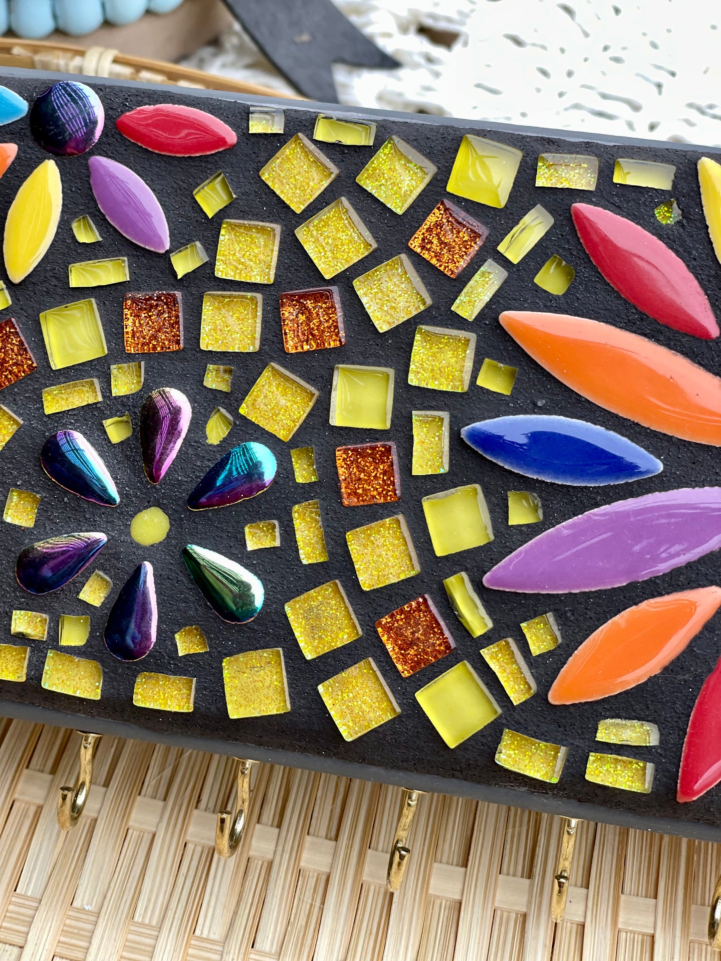 Mosaic Jewelry Necklace Holder Handmade
