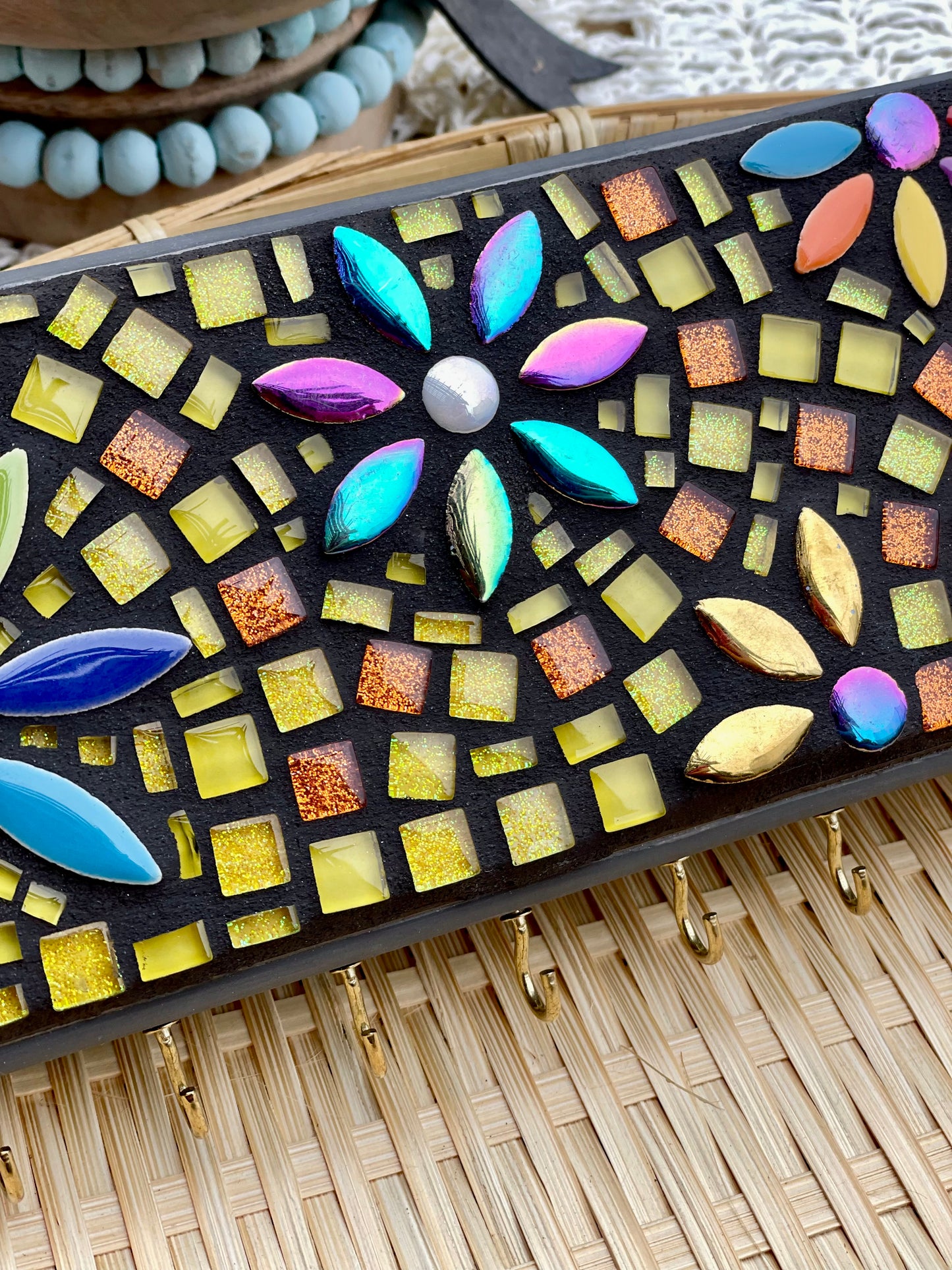 Mosaic Jewelry Necklace Holder Handmade