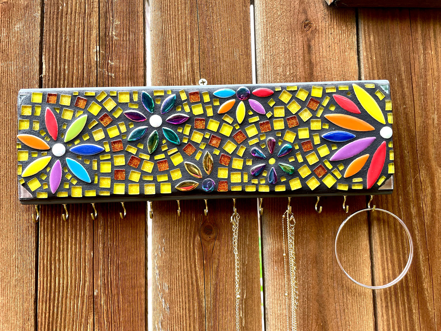 Mosaic Jewelry Necklace Holder Handmade