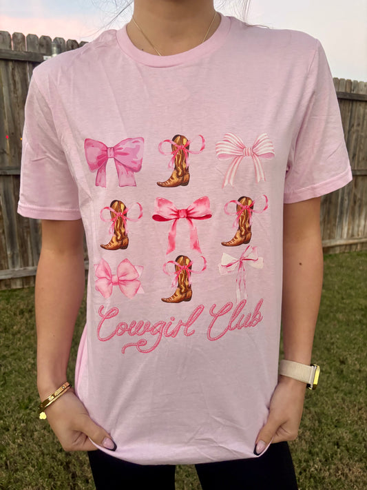Cowgirl boots and bows tee