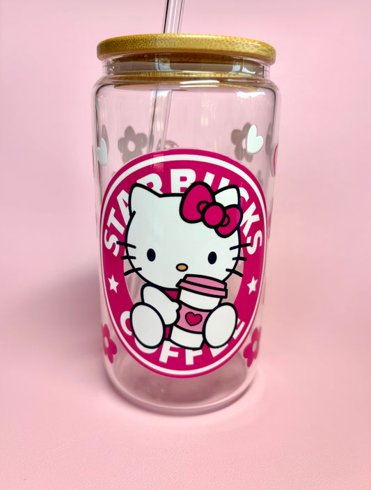 Cute Glass Cup Kitty