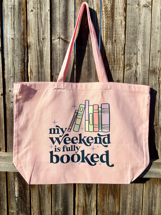 Cute Canvas Tote Bags Book Reader Tote My Weekend is Booked