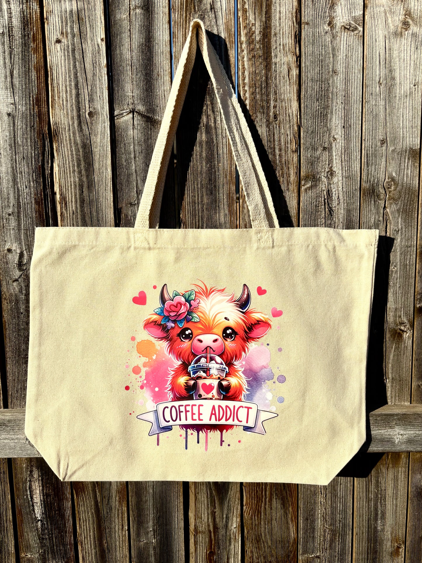 Pink Tote Bags Coffee Addict