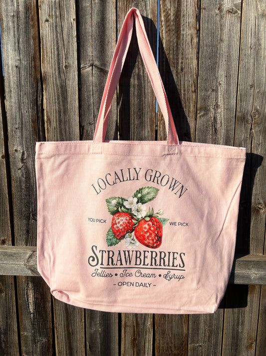 Cute Canvas Tote Bags Strawberry Market Tote