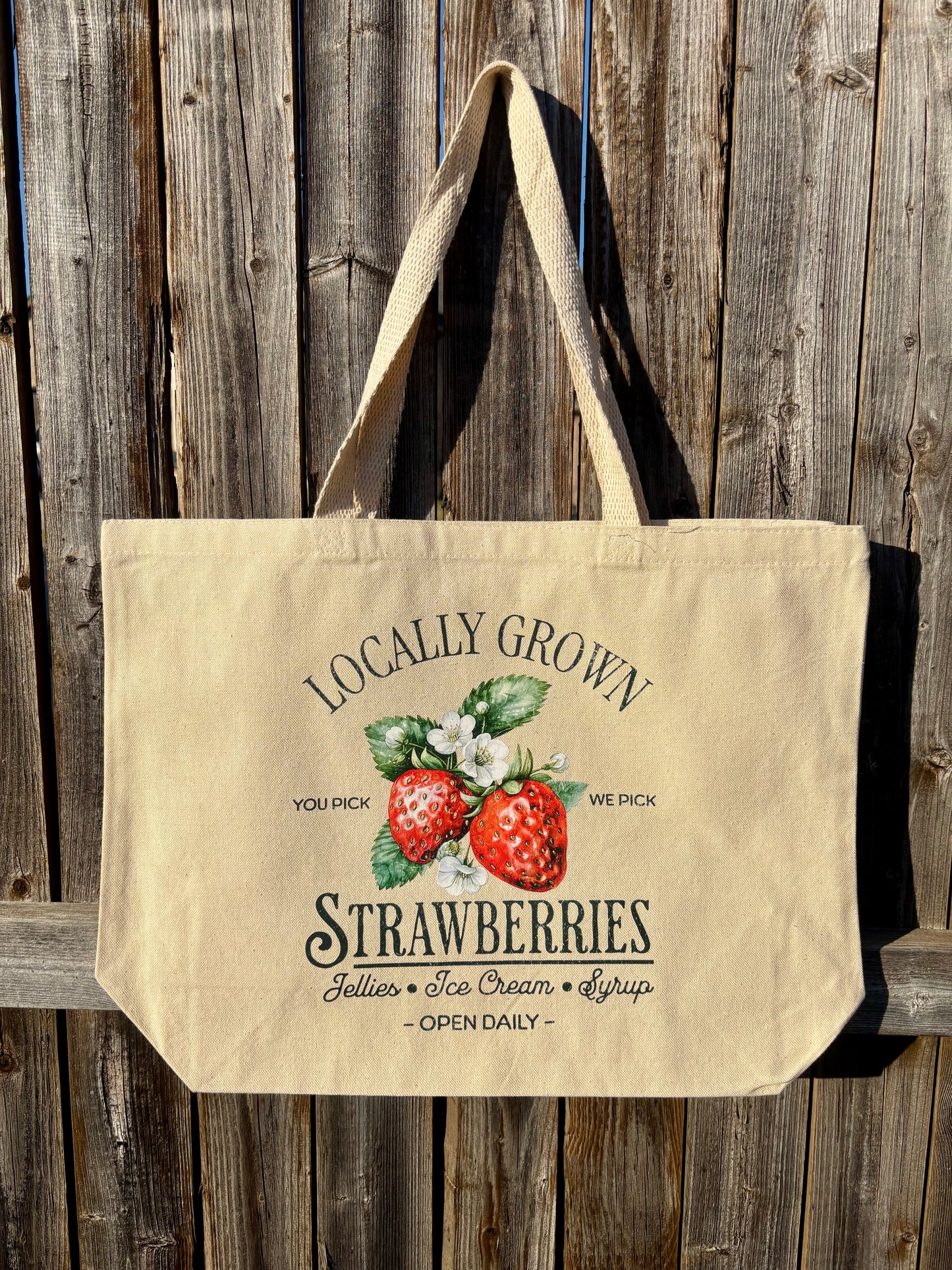 Cute Canvas Tote Bags Strawberry Market Tote