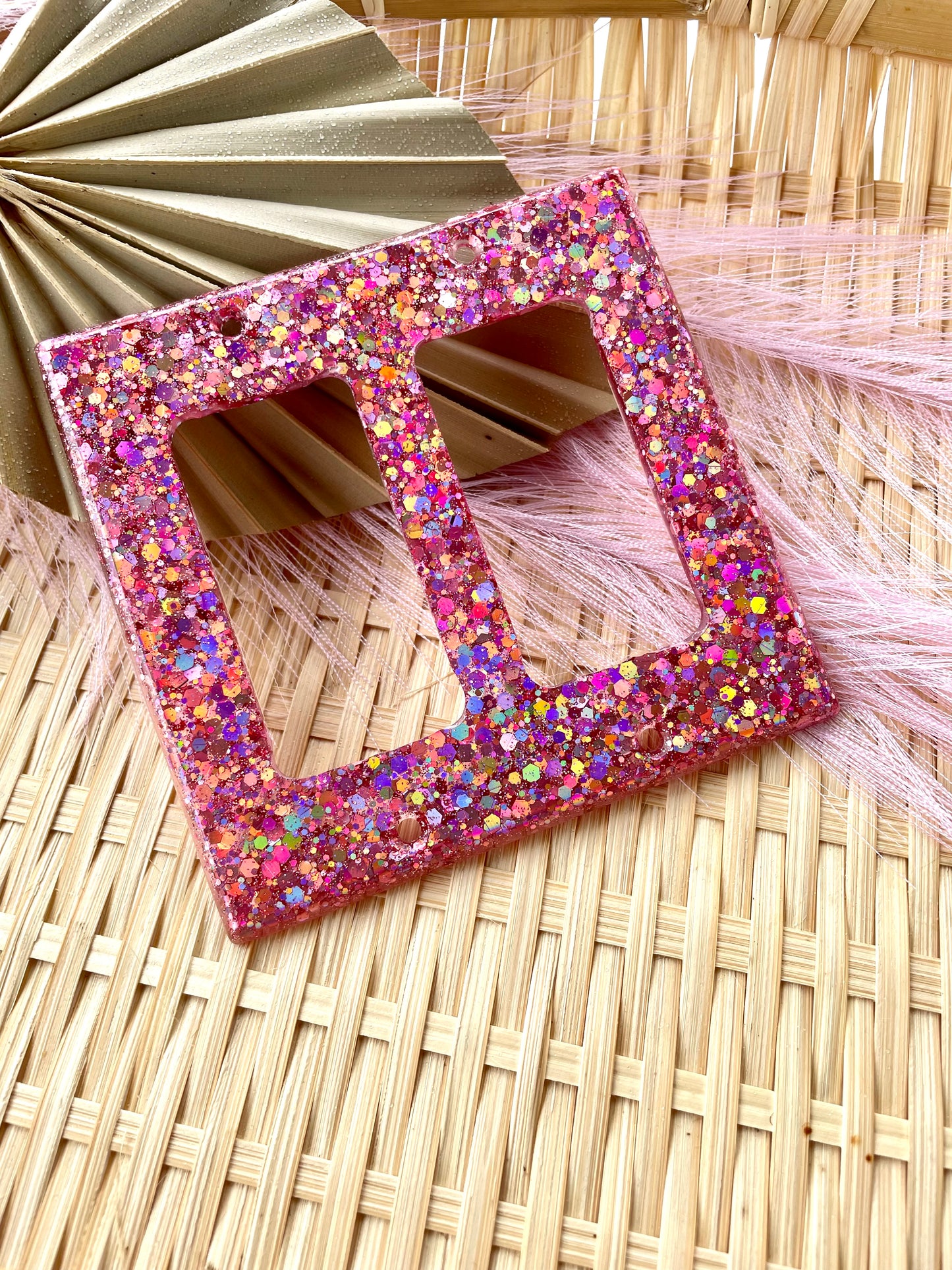 Light Switch Cover Glitter Pink