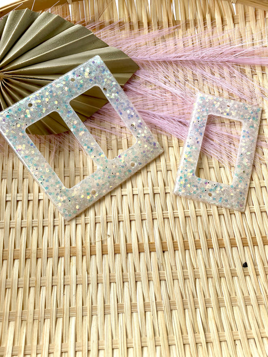 Light Switch Cover White Glitter