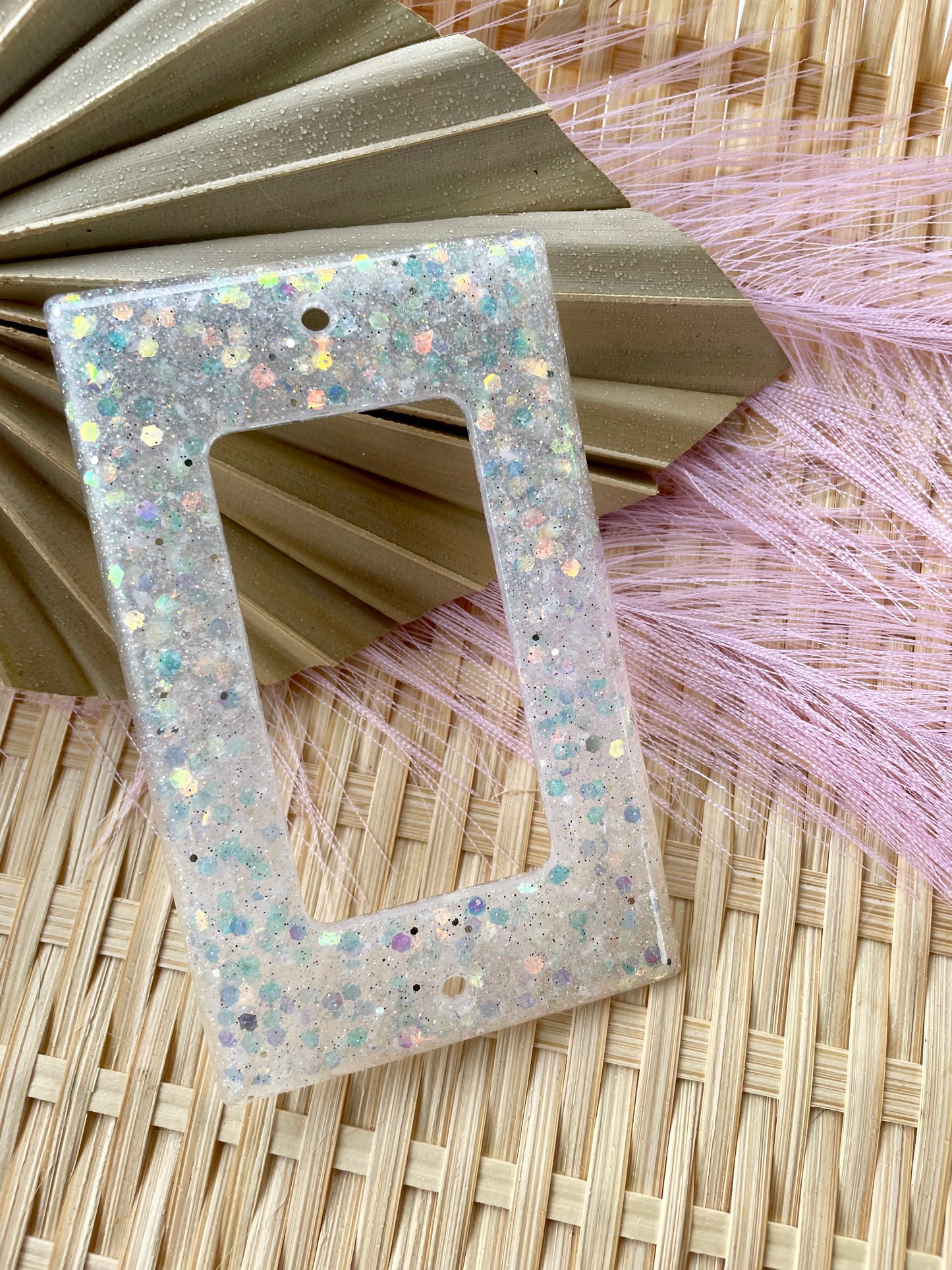 Light Switch Cover White Glitter