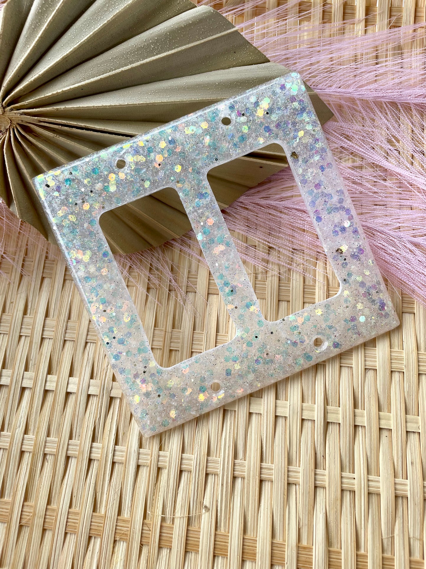 Light Switch Cover White Glitter