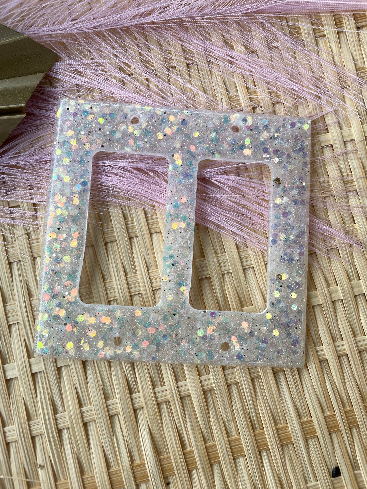 Light Switch Cover White Glitter