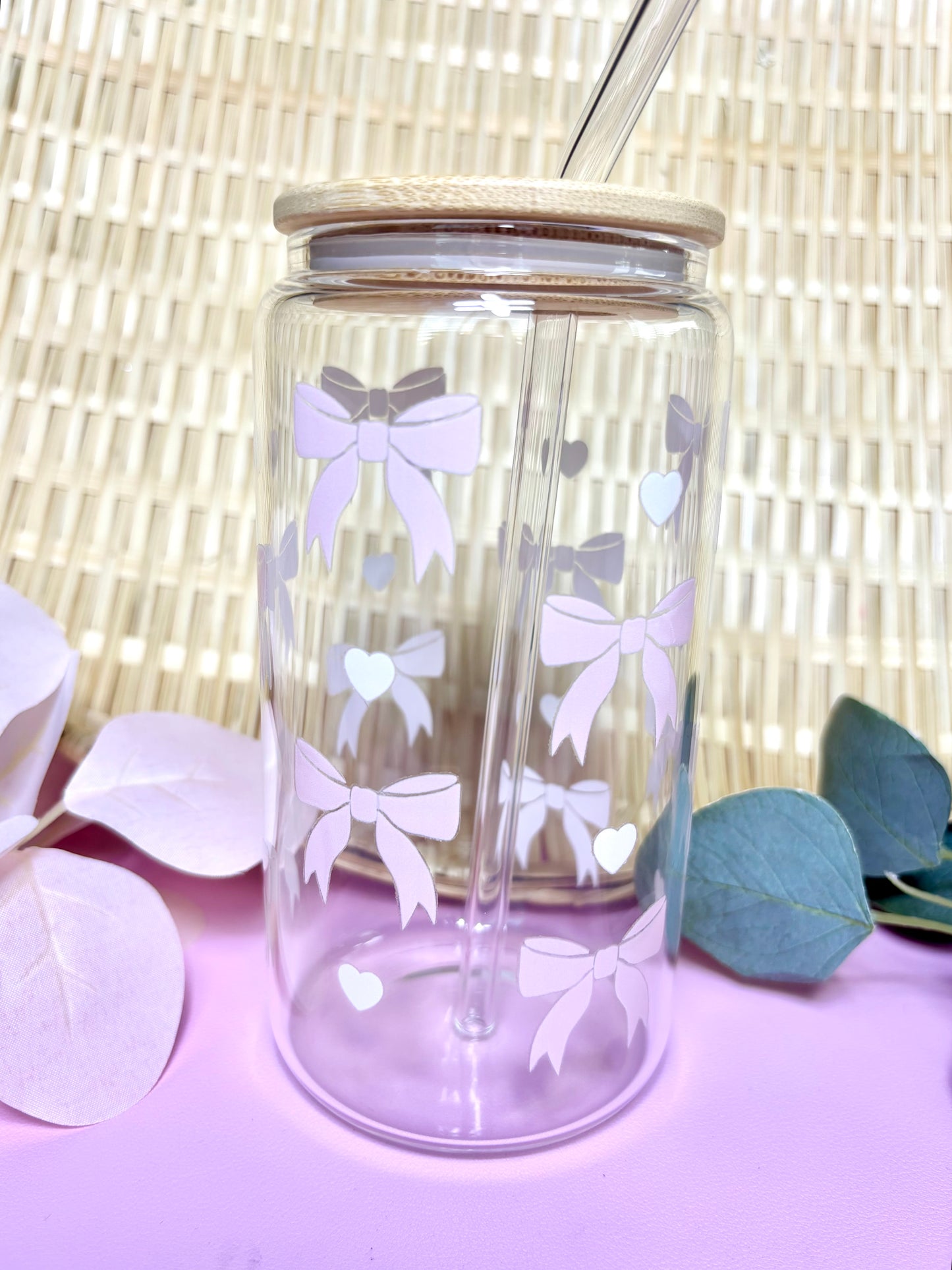 Cute Bow Glass Cup
