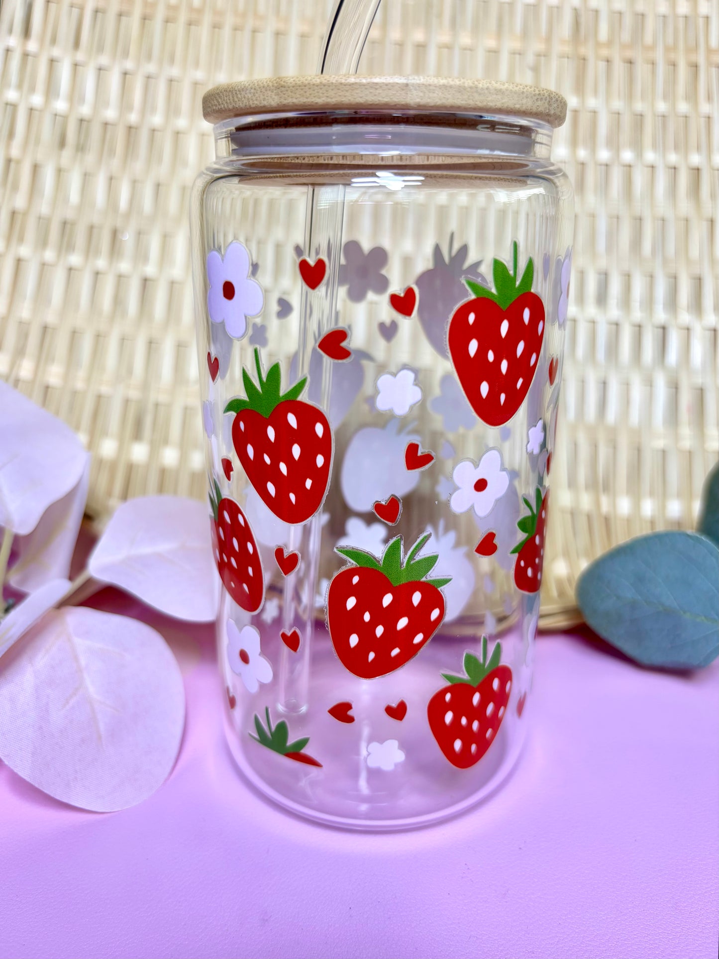 Cute Glass Cup Strawberry