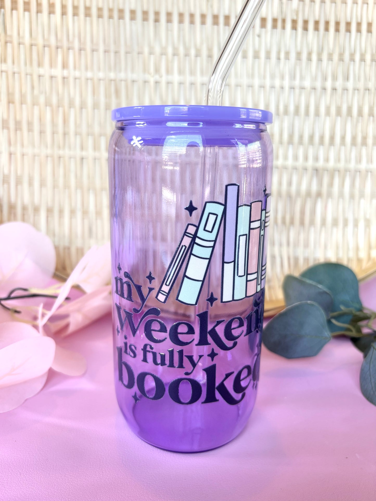 Cute Glass Cups with Designs My Weekend is Fully Booked