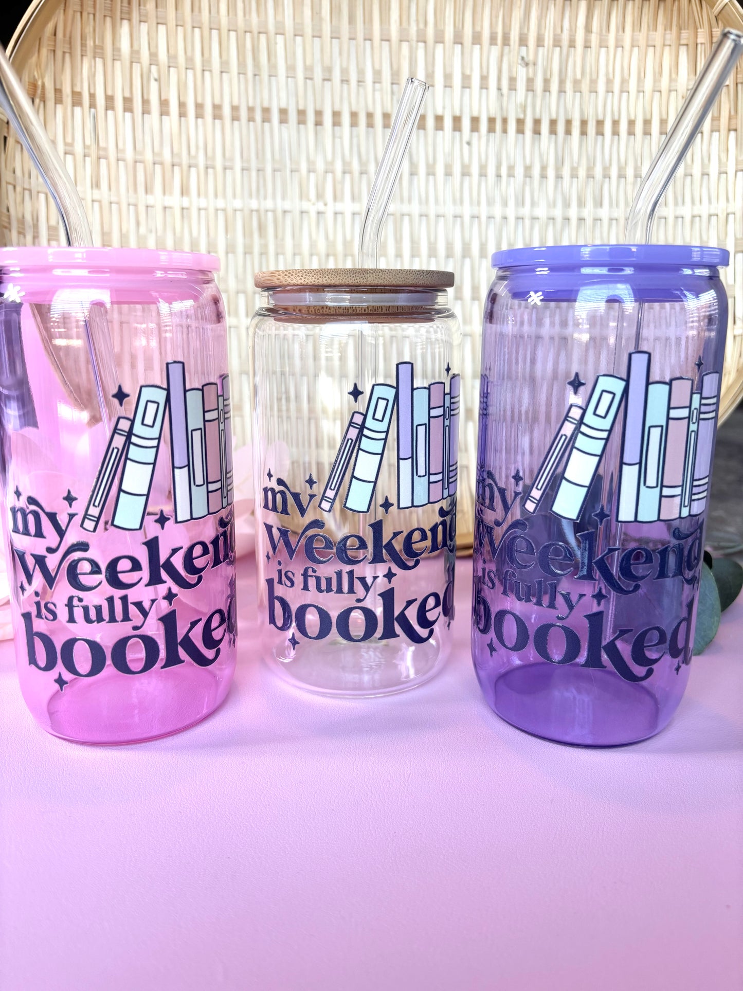 Cute Glass Cups with Designs My Weekend is Fully Booked