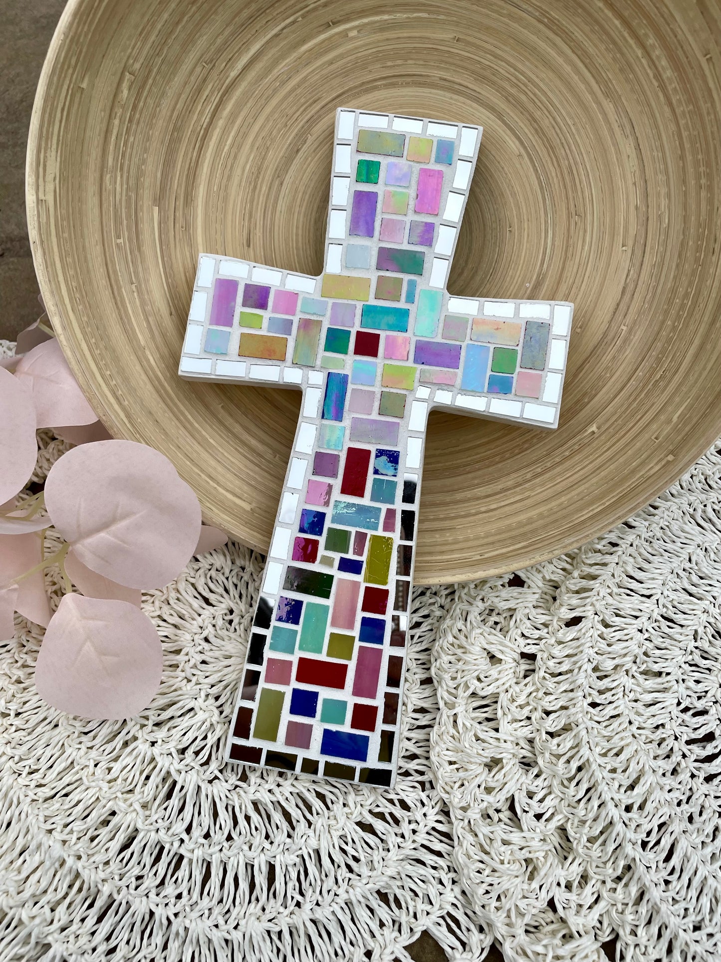 Mosaic Cross Handmade Religious Decor