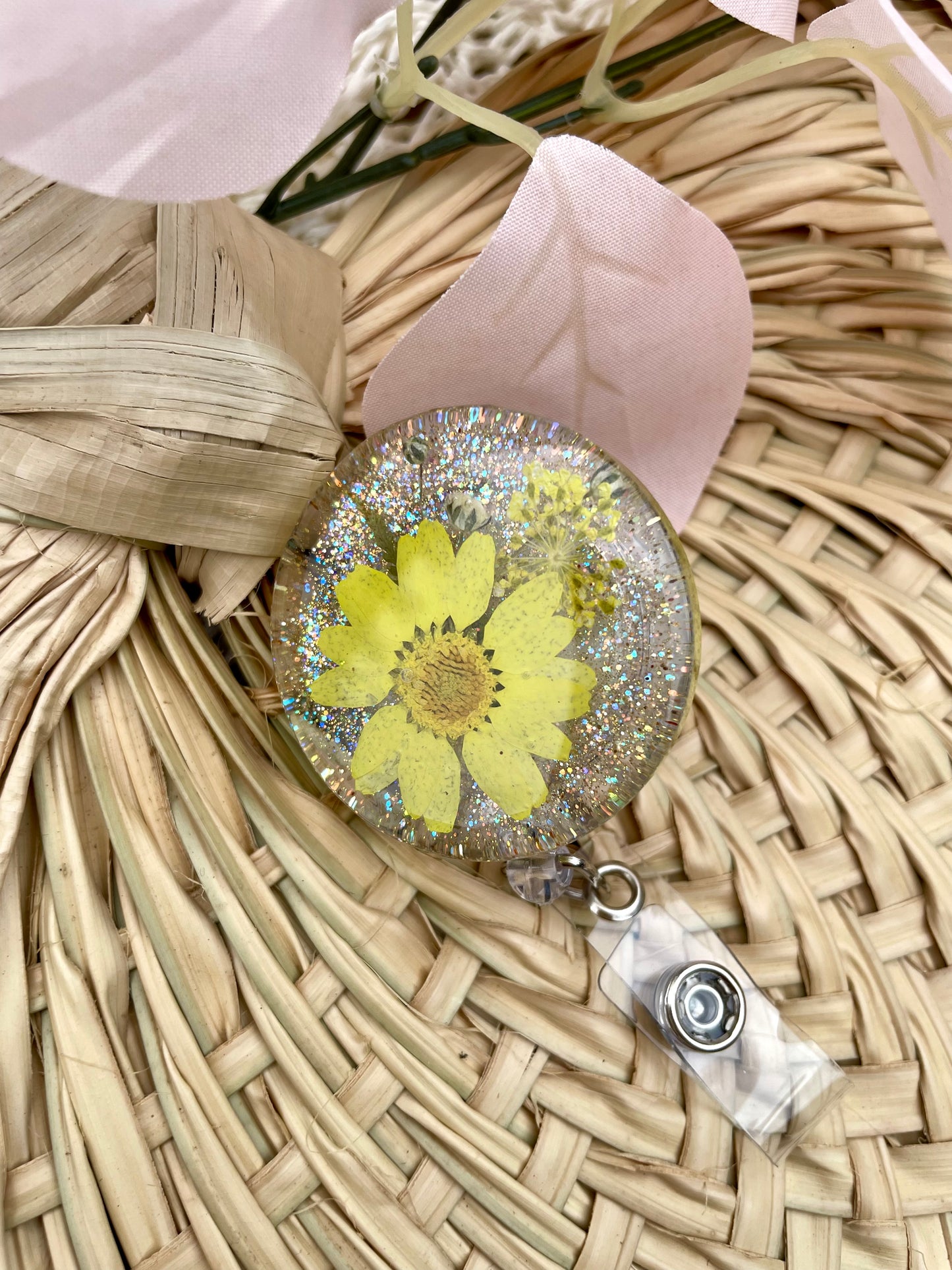 Badge Reel Flower Retractible Badge Holder