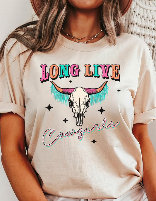 Graphics Womens Tshirt Long Live Cowgirls Tee